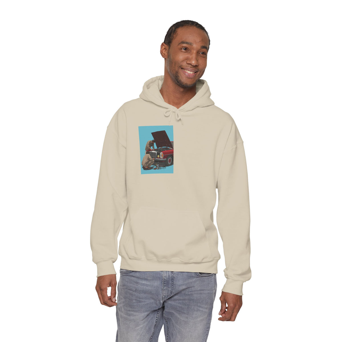 1 of 1 Hoodie - Mechanics on a Mercedes