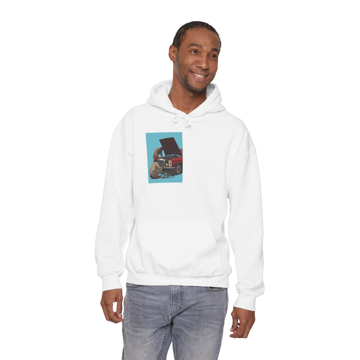 1 of 1 Hoodie - Mechanics on a Mercedes