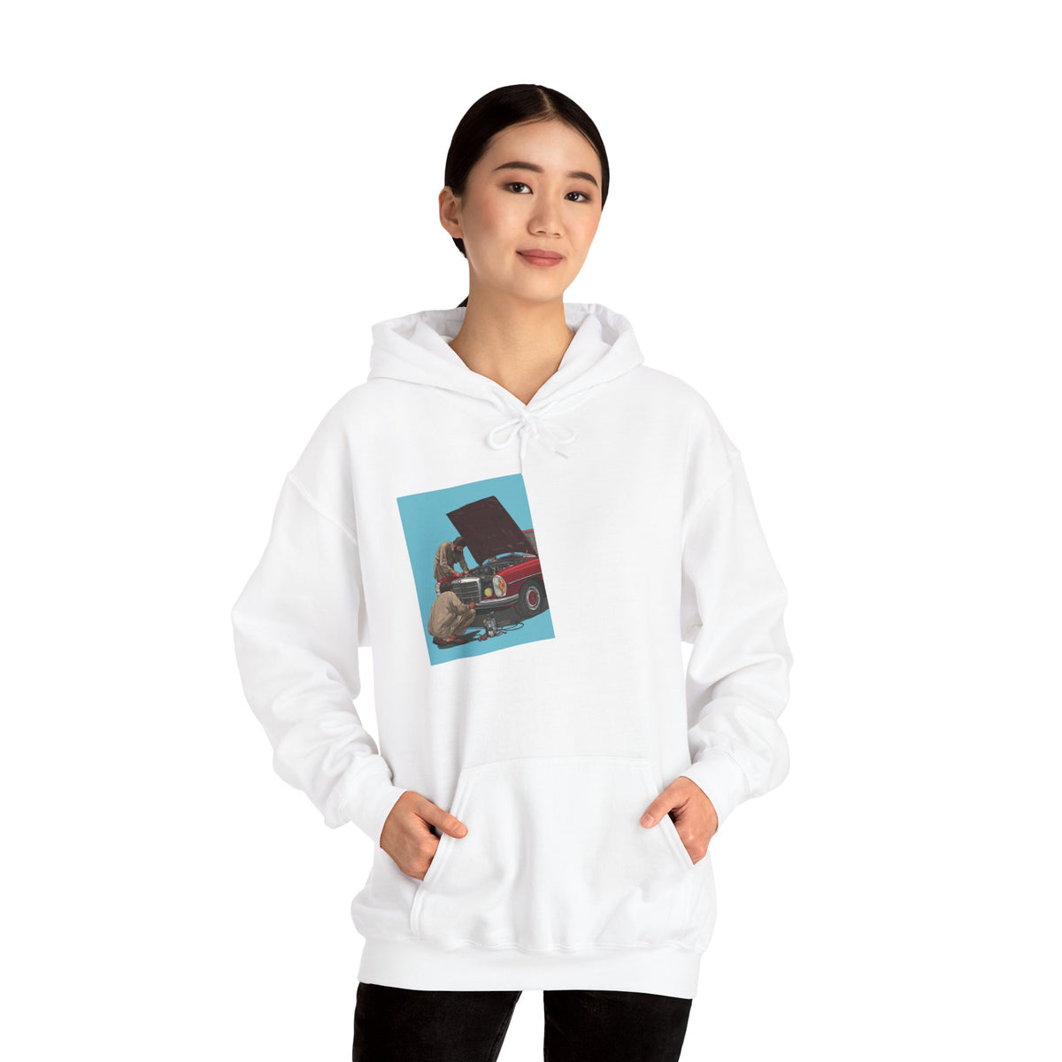 1 of 1 Hoodie - Mechanics on a Mercedes