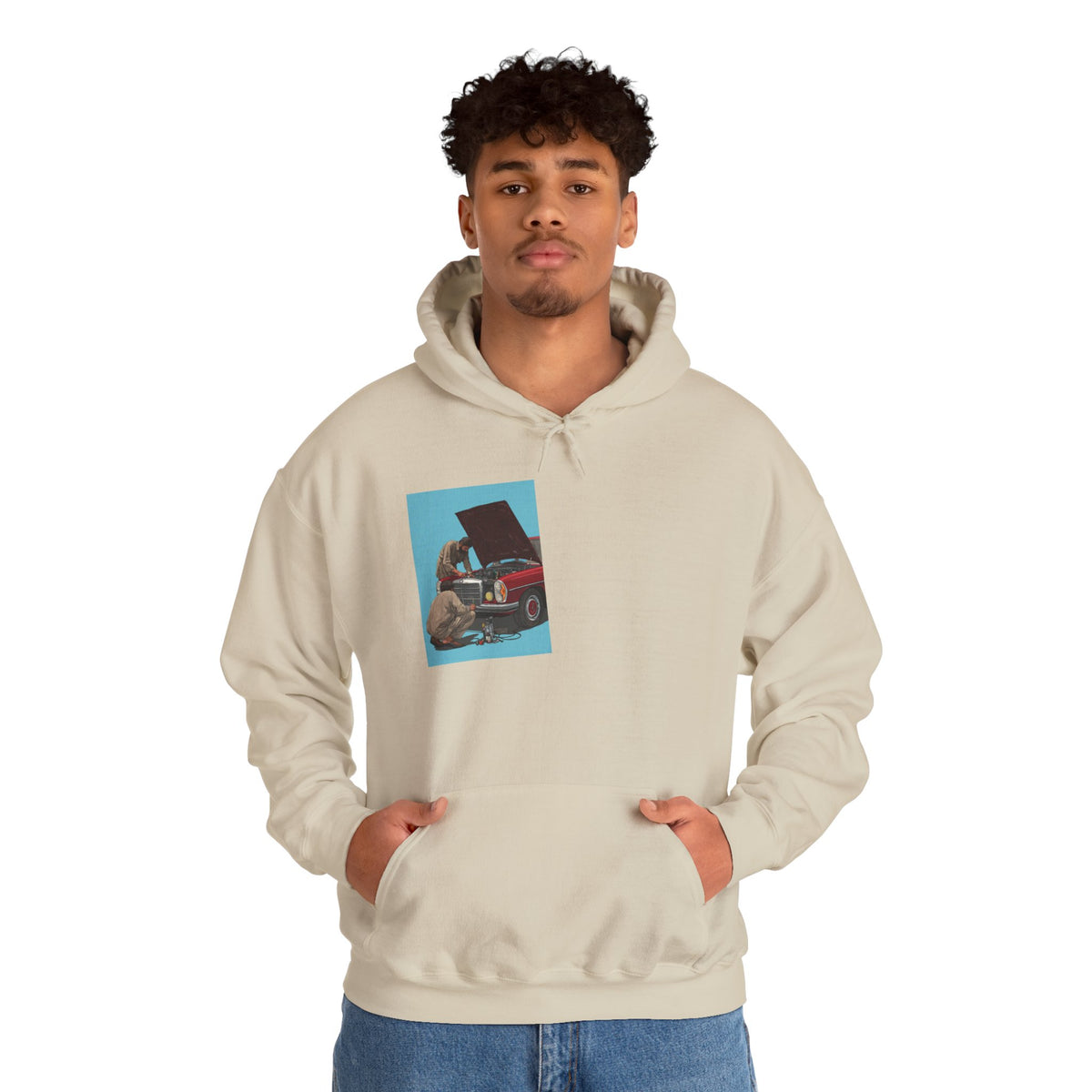 1 of 1 Hoodie - Mechanics on a Mercedes