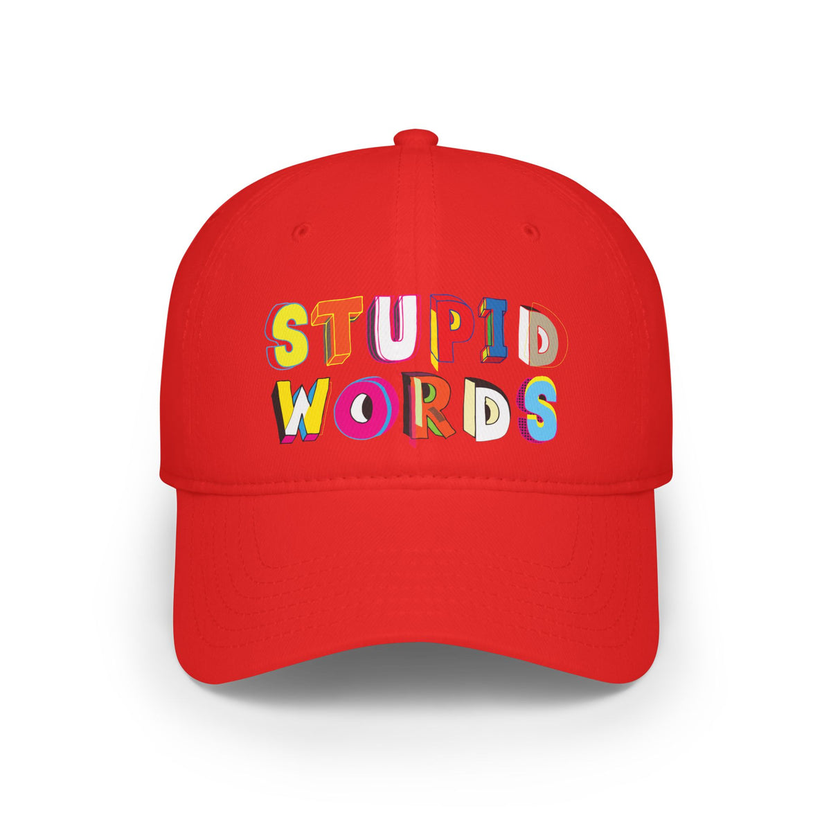 Colorful Stupid Words Low Profile Baseball Cap | Fun Gift for Kids | Casual Summer Accessory | Unique Party Hat | Trendy Fashion [...]