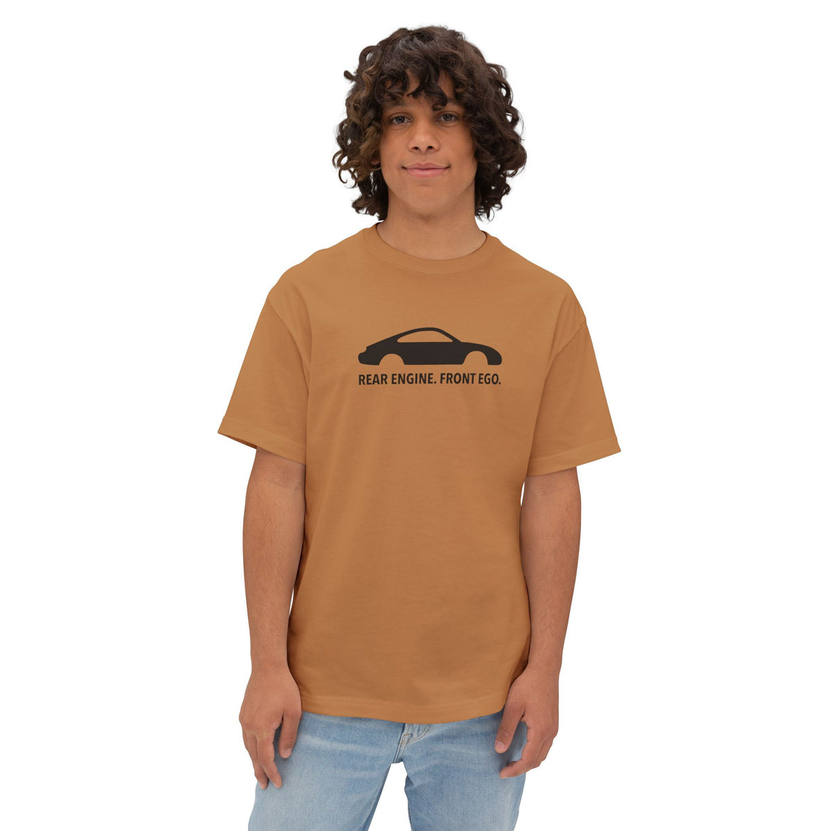 Rear Engine. Front Ego - Unisex Oversized Boxy Tee