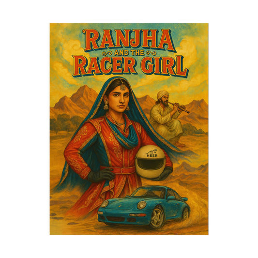 Ranjha and the Racer Girl - Fine Art Print on Watercolor Paper