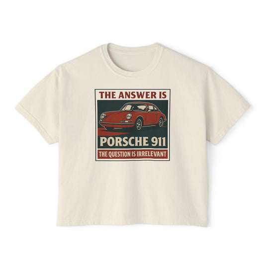 The Answer is Porsche 911 - Women's Boxy Tee - Porsche 911 Graphic Shirt