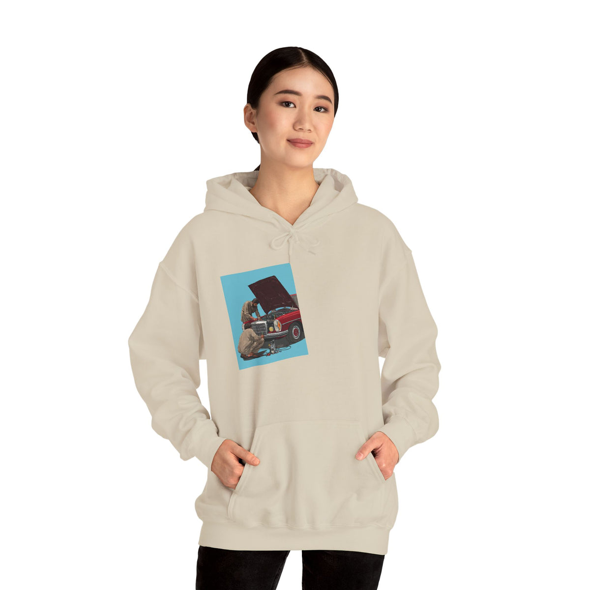 1 of 1 Hoodie - Mechanics on a Mercedes