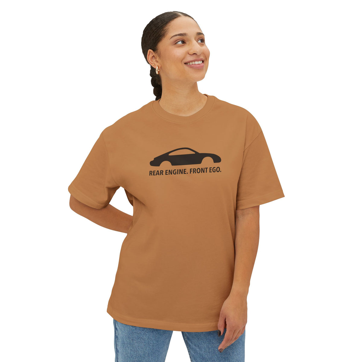 Rear Engine. Front Ego - Unisex Oversized Boxy Tee