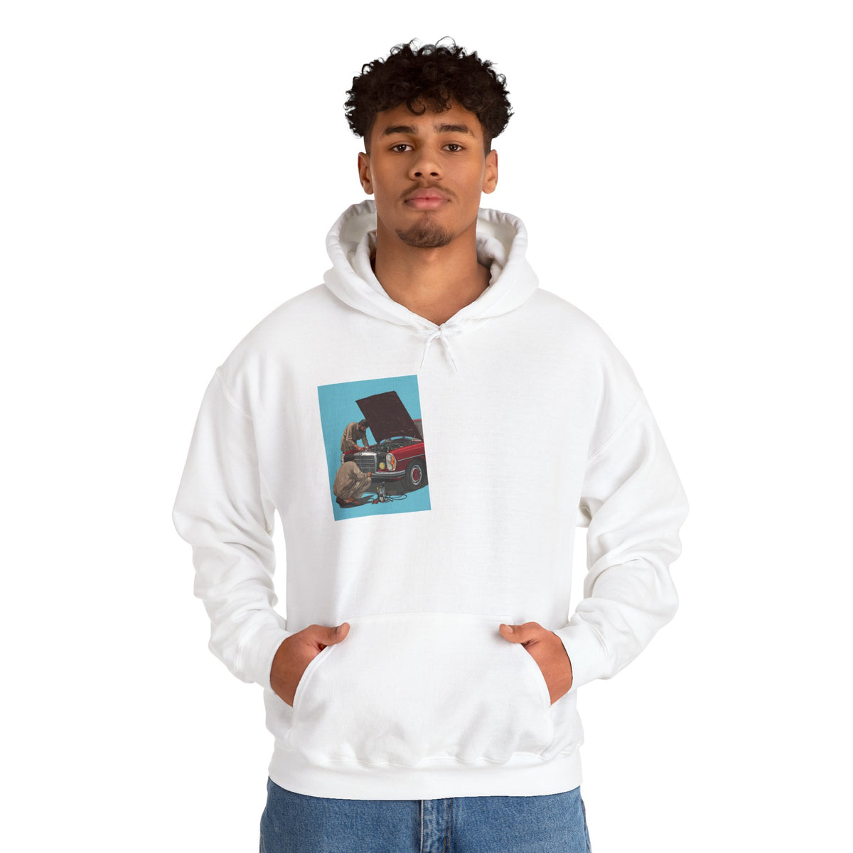 1 of 1 Hoodie - Mechanics on a Mercedes